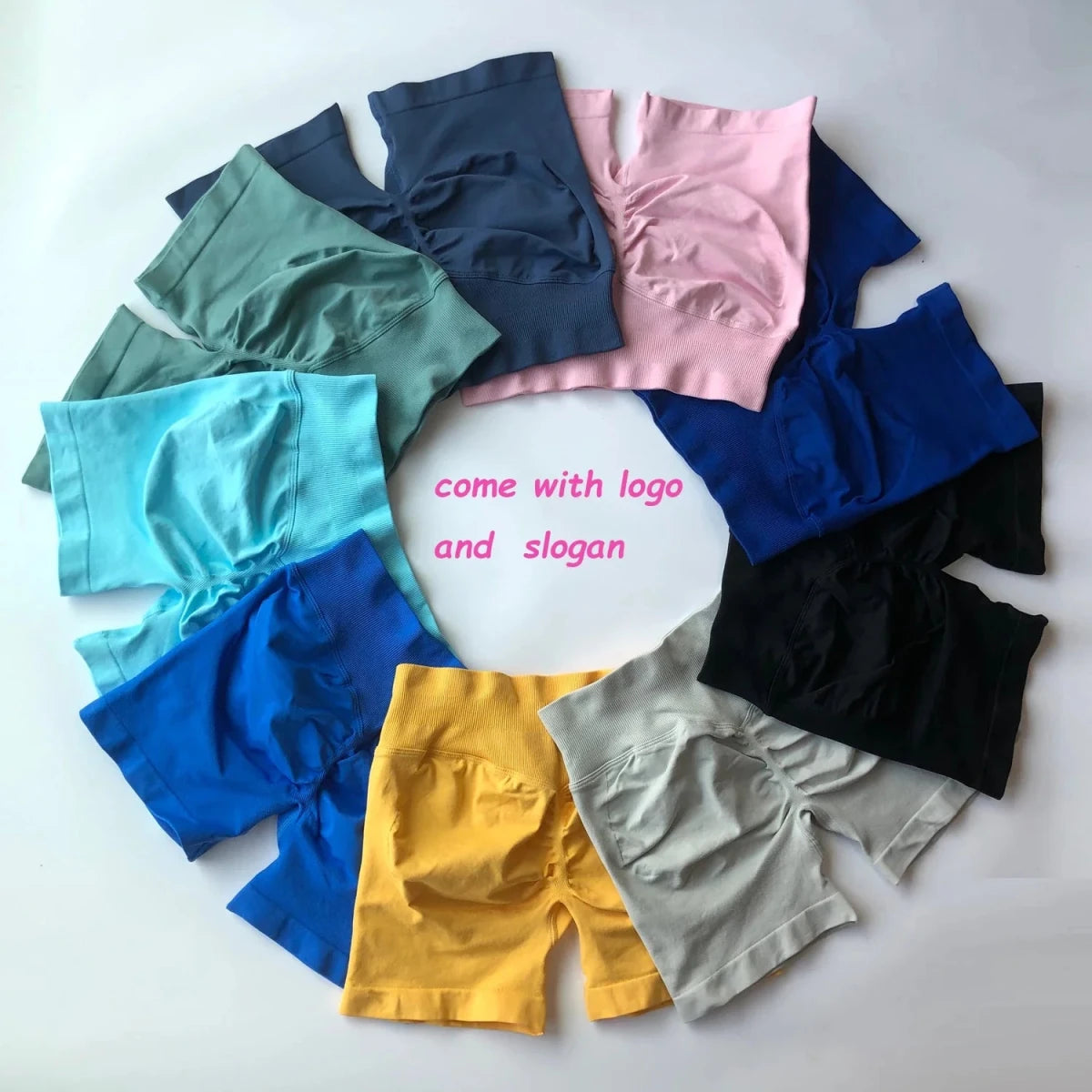 Impact Shorts 12cm Low Ribbed Band Yoga Shorts Seamless Gym Wear Fitness - Direct On Sale