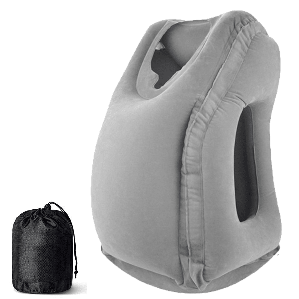 Inflatable Air Cushion Travel Pillow for Airplane Office Nap Rest Neck Head Chin - Direct On Sale