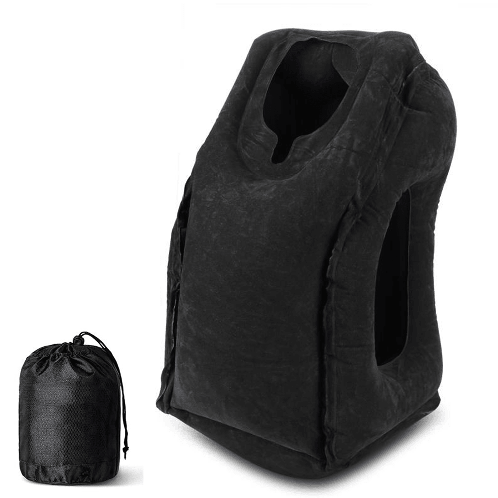Inflatable Air Cushion Travel Pillow for Airplane Office Nap Rest Neck Head Chin - Direct On Sale