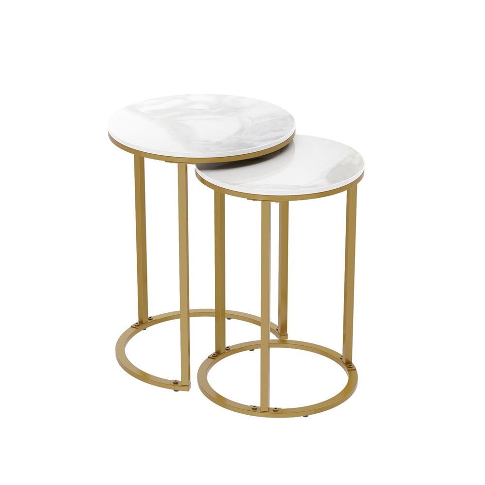 Interior Ave - Deva Gold Nested Side Table Set - Direct On Sale