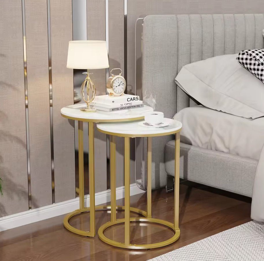 Interior Ave - Deva Gold Nested Side Table Set - Direct On Sale