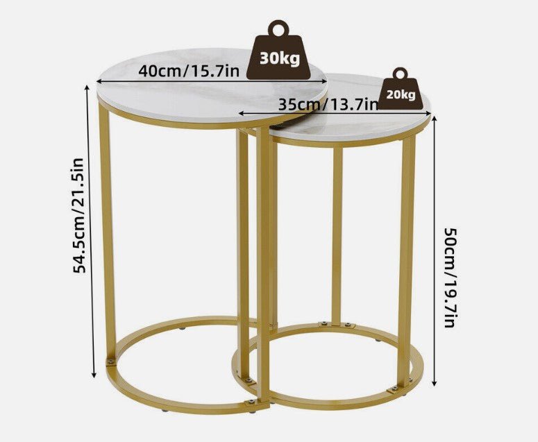 Interior Ave - Deva Gold Nested Side Table Set - Direct On Sale