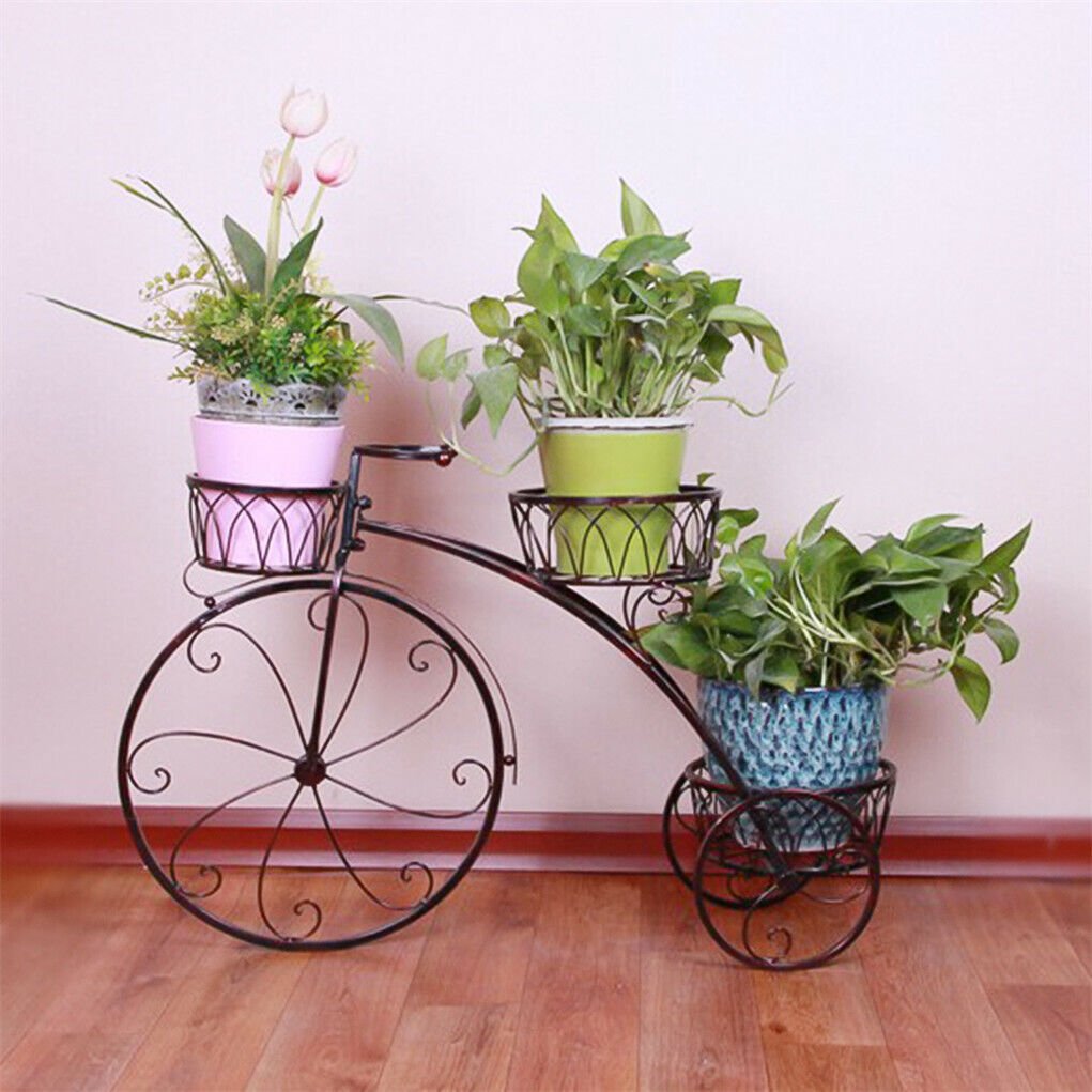 Iron Bicycle Plant Stand Rack Indoor Outdoor Garden - Direct On Sale
