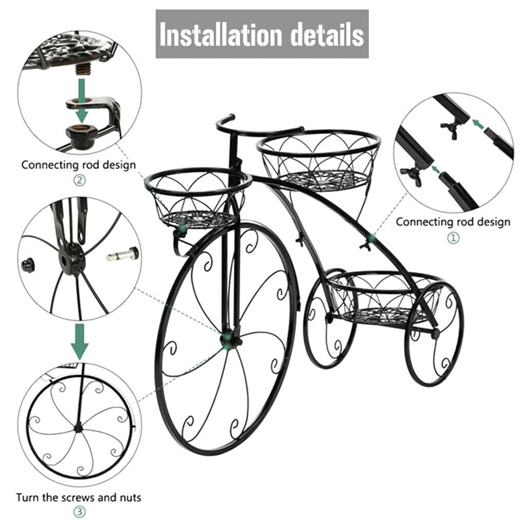 Iron Bicycle Plant Stand Rack Indoor Outdoor Garden - Direct On Sale