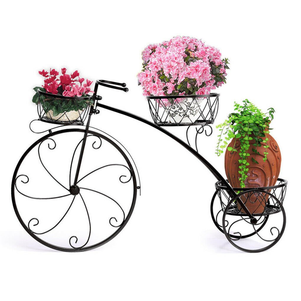 Iron Bicycle Plant Stand Rack Indoor Outdoor Garden - Direct On Sale