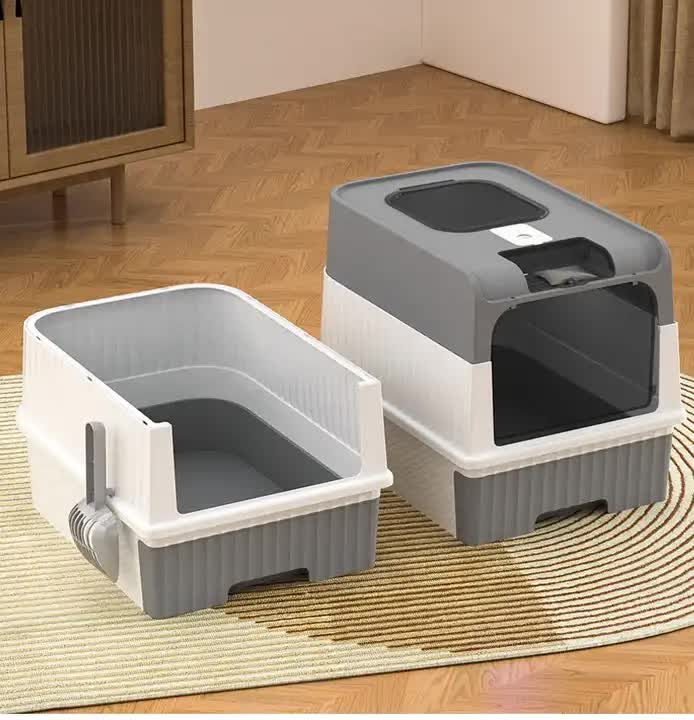 Large Enclosed Cat Litter Box with Drawer – Stylish Cat Litter Box Furniture - Direct On Sale