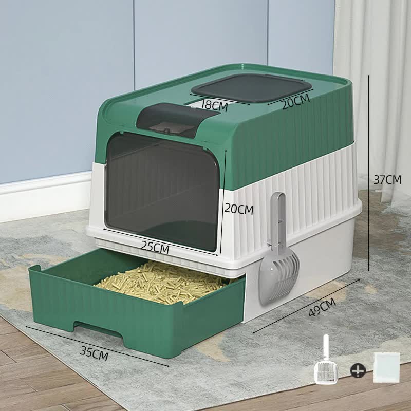 Large Enclosed Cat Litter Box with Drawer – Stylish Cat Litter Box Furniture - Direct On Sale