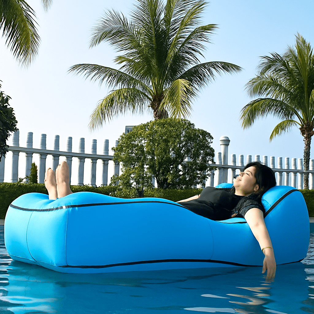 Lazy Inflatable Sofa Bed Swimming Pool Beach Garden Outdoor Portable Folding Camping Chaise Lounge Recliner Pouf - Direct On Sale
