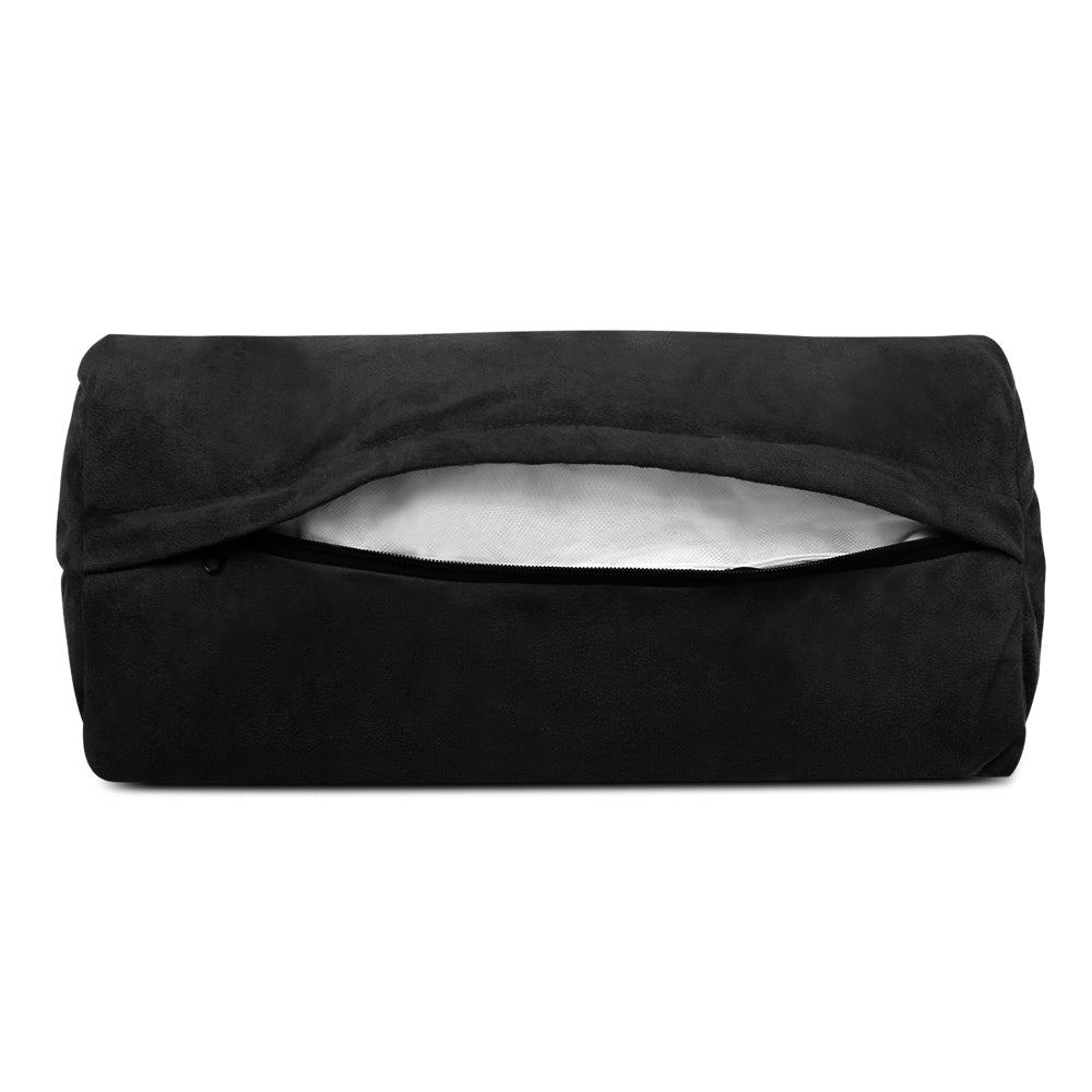 Lounge Sofa Bed 2 - seater Floor Folding Suede Charcoal - Direct On Sale