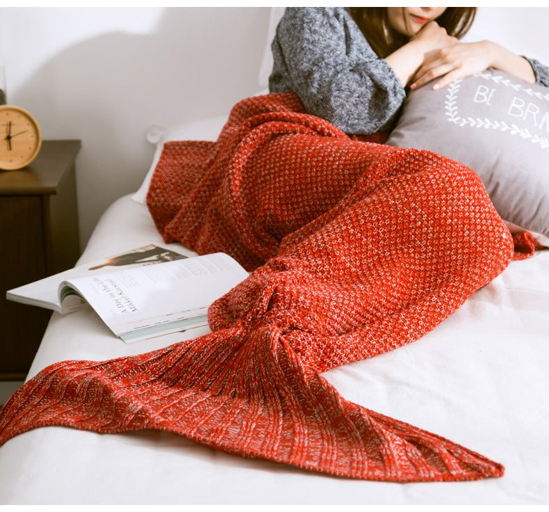 Mermaid Tail Blanket Knitted Crochet for Childern Super Soft Sleeping Blankets - Direct On Sale