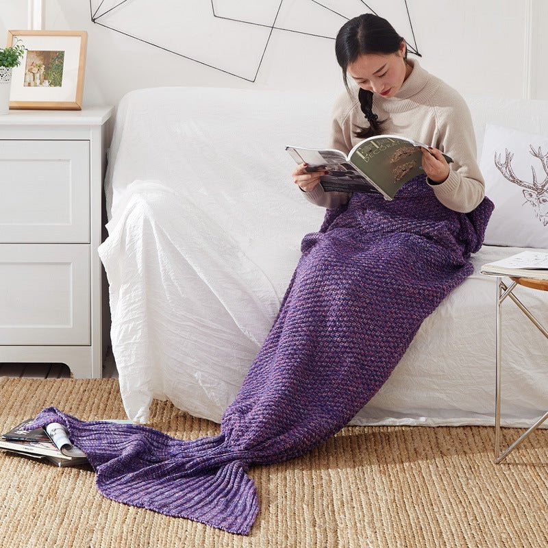 Mermaid Tail Blanket Knitted Crochet for Childern Super Soft Sleeping Blankets - Direct On Sale