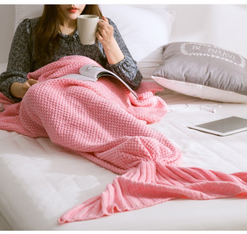 Mermaid Tail Blanket Knitted Crochet for Childern Super Soft Sleeping Blankets - Direct On Sale