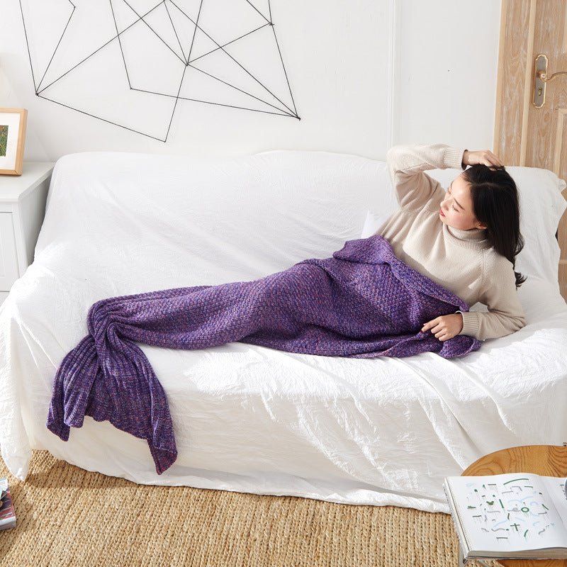 Mermaid Tail Blanket Knitted Crochet for Childern Super Soft Sleeping Blankets - Direct On Sale