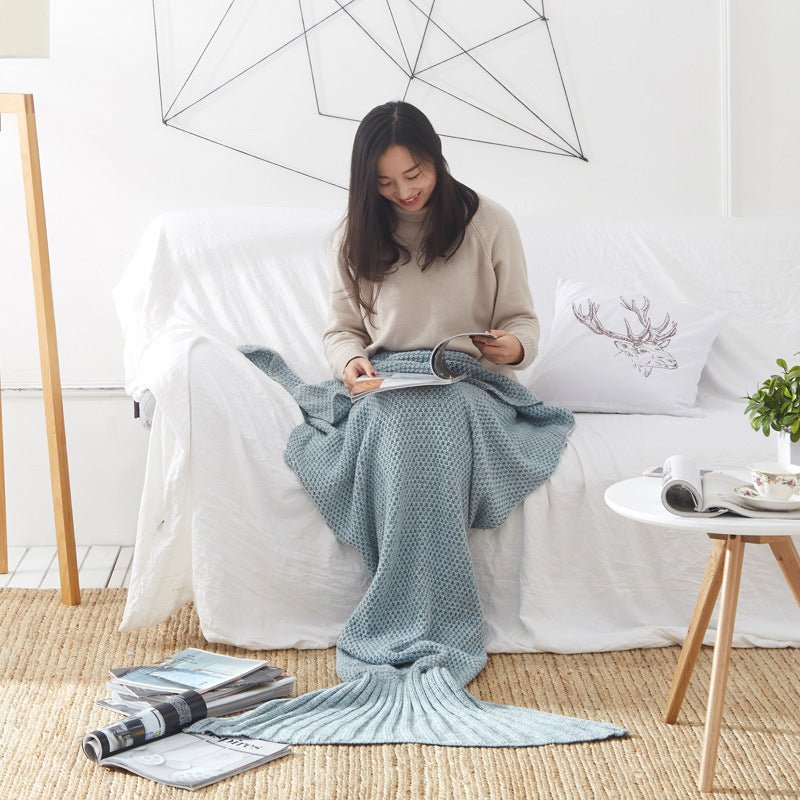 Mermaid Tail Blanket Knitted Crochet for Childern Super Soft Sleeping Blankets - Direct On Sale
