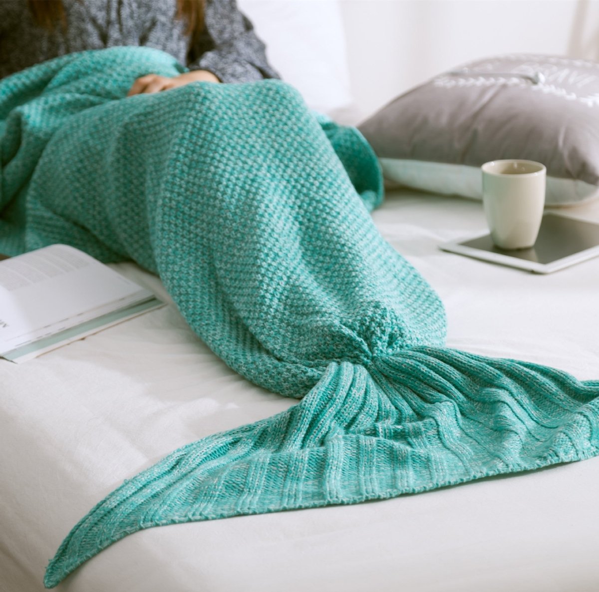 Mermaid Tail Blanket Knitted Crochet for Childern Super Soft Sleeping Blankets - Direct On Sale