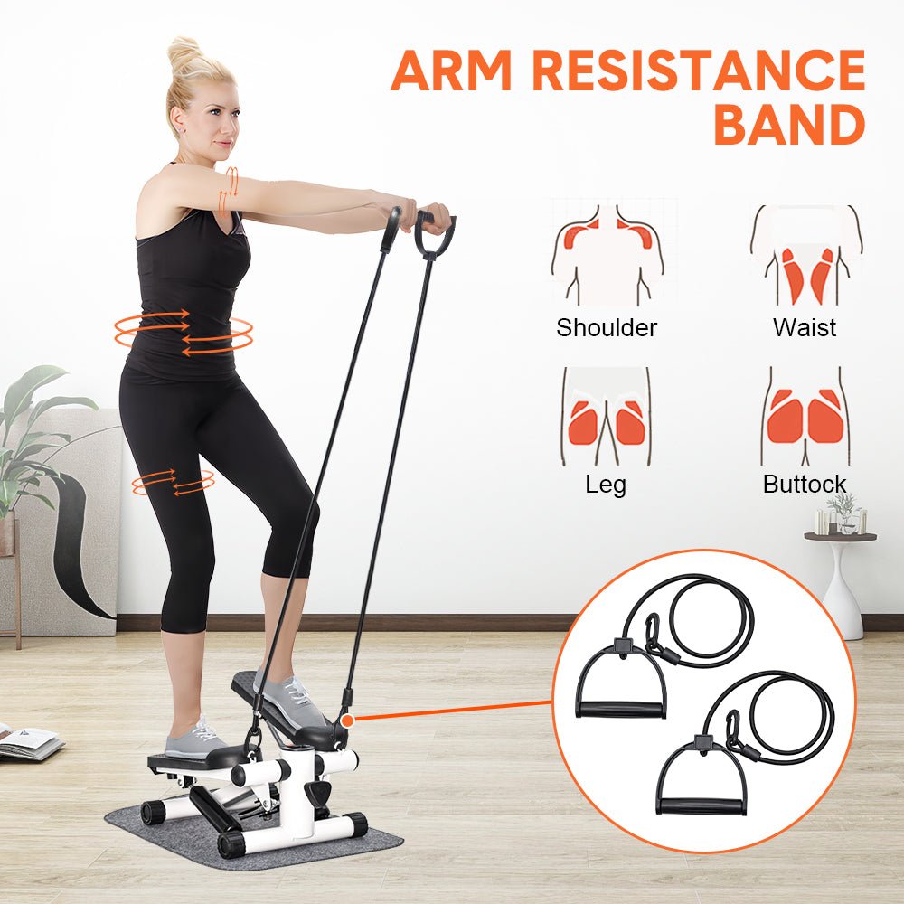 Mini Stepper Exercise Machine with Resistance Fitness Bands - Direct On Sale