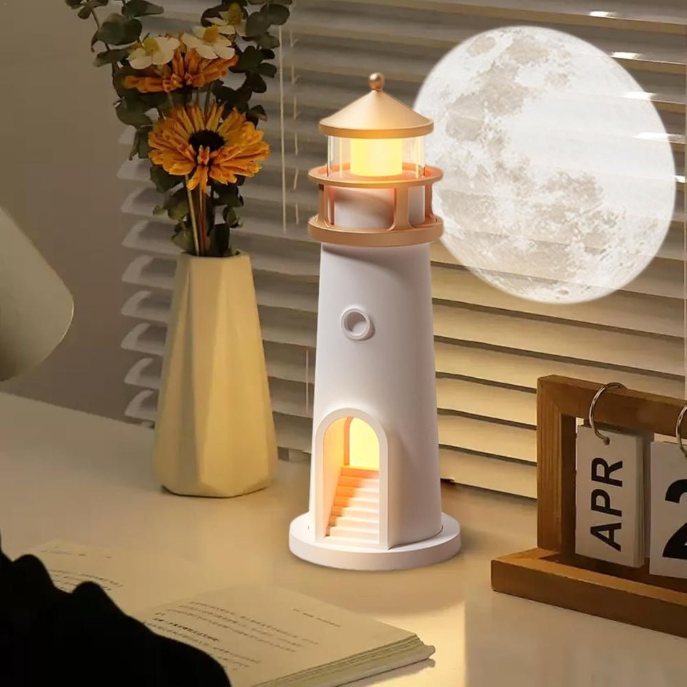 Moon Projection Lighthouse Night Lights Motion Sensor Bluetooth Music - Direct On Sale