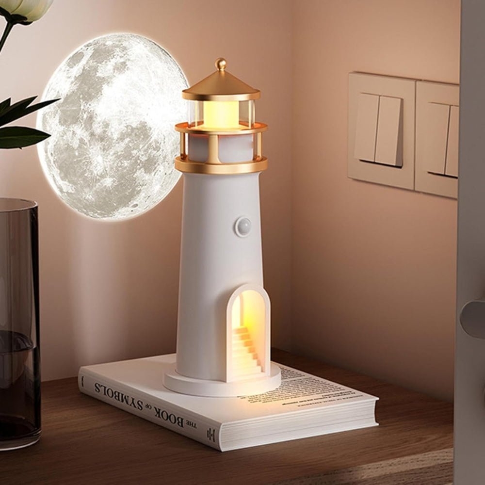 Moon Projection Lighthouse Night Lights Motion Sensor Bluetooth Music - Direct On Sale