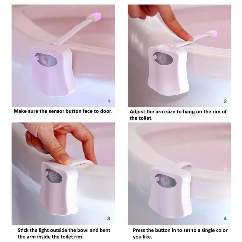Motion - Sensor LED Toilet Light – 8 - Color Auto - Sensing Night Light - Direct On Sale