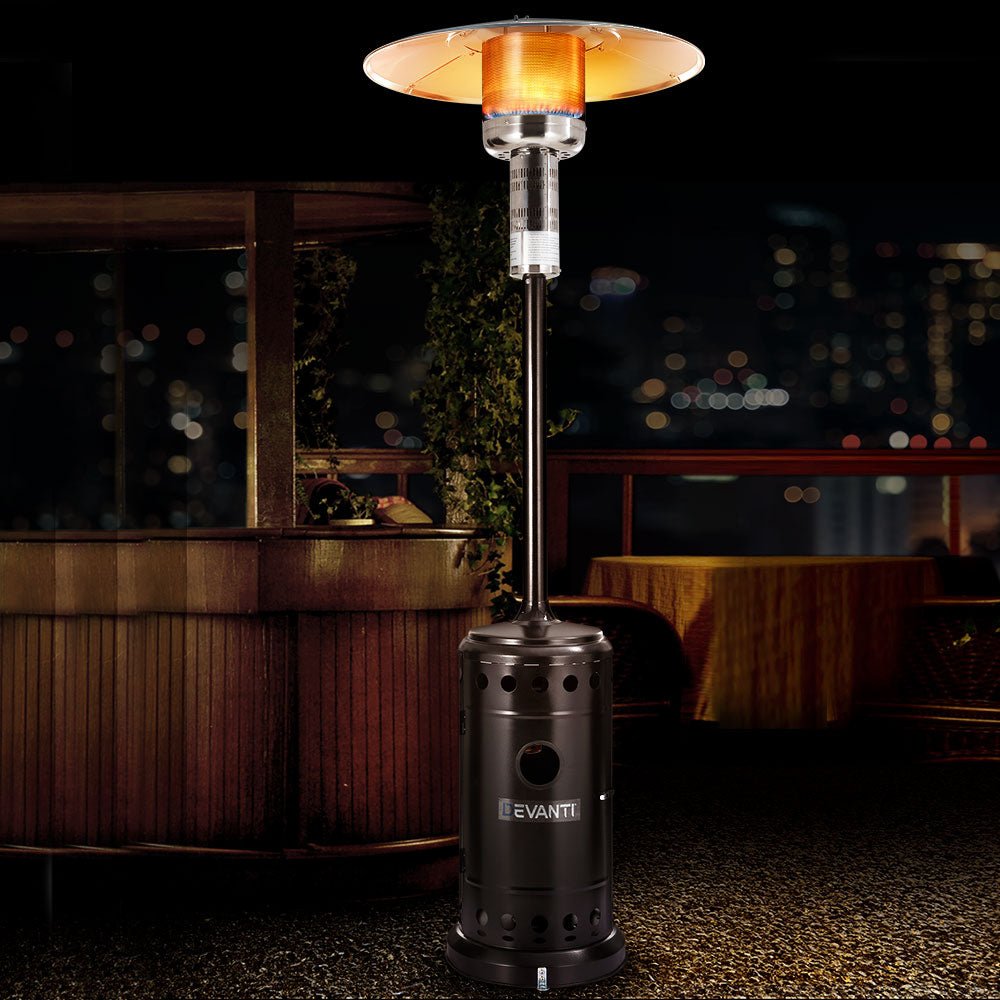 Outdoor Gas Patio Heater Winter Backyard Black Powder Coated - Direct On Sale