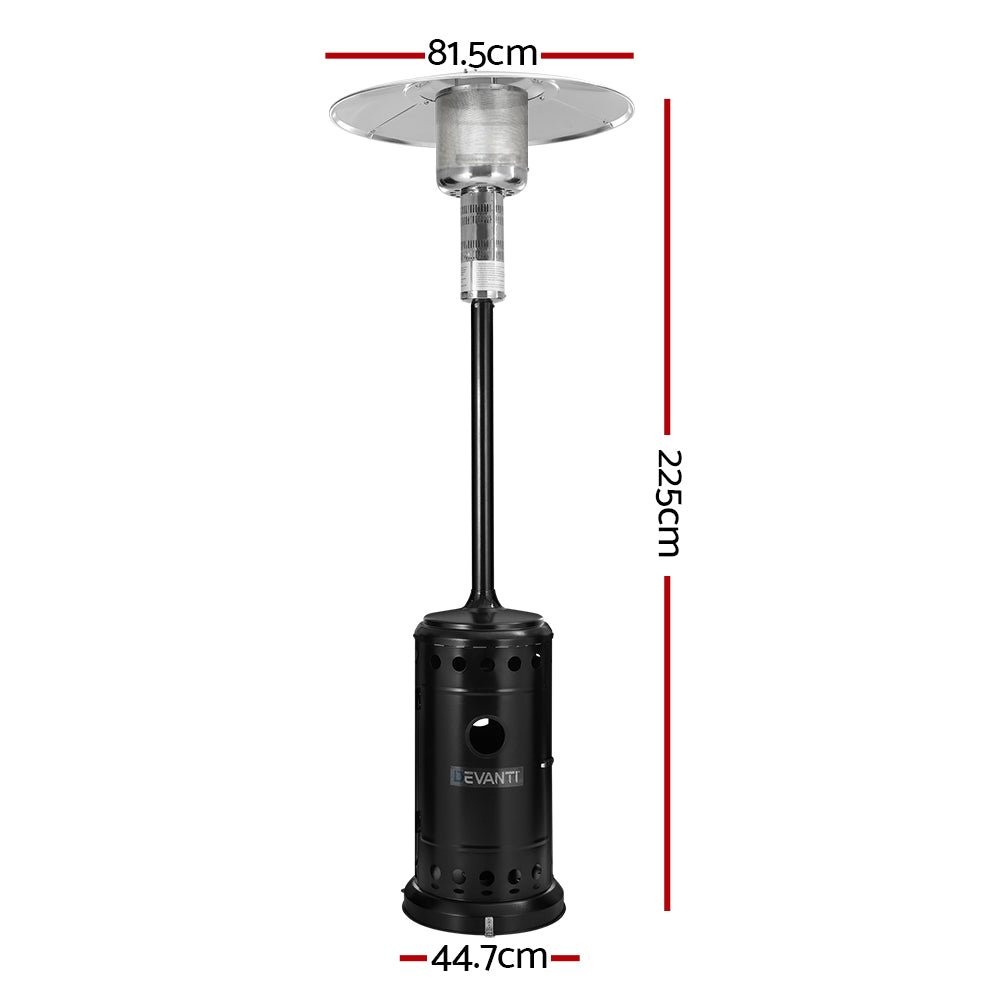 Outdoor Gas Patio Heater Winter Backyard Black Powder Coated - Direct On Sale