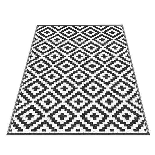 Outdoor Rugs 120x180cm Large Carpet Reversible Area Mat PP Dual - Sided Patio Rug Cross - Direct On Sale