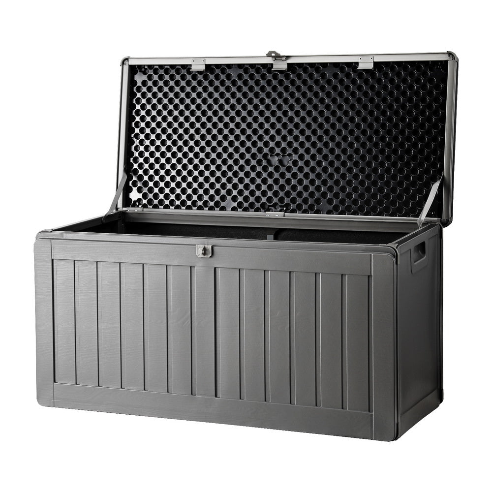 Outdoor Storage Box 190L Container Lockable Garden Bench Tool Shed Black - Direct On Sale