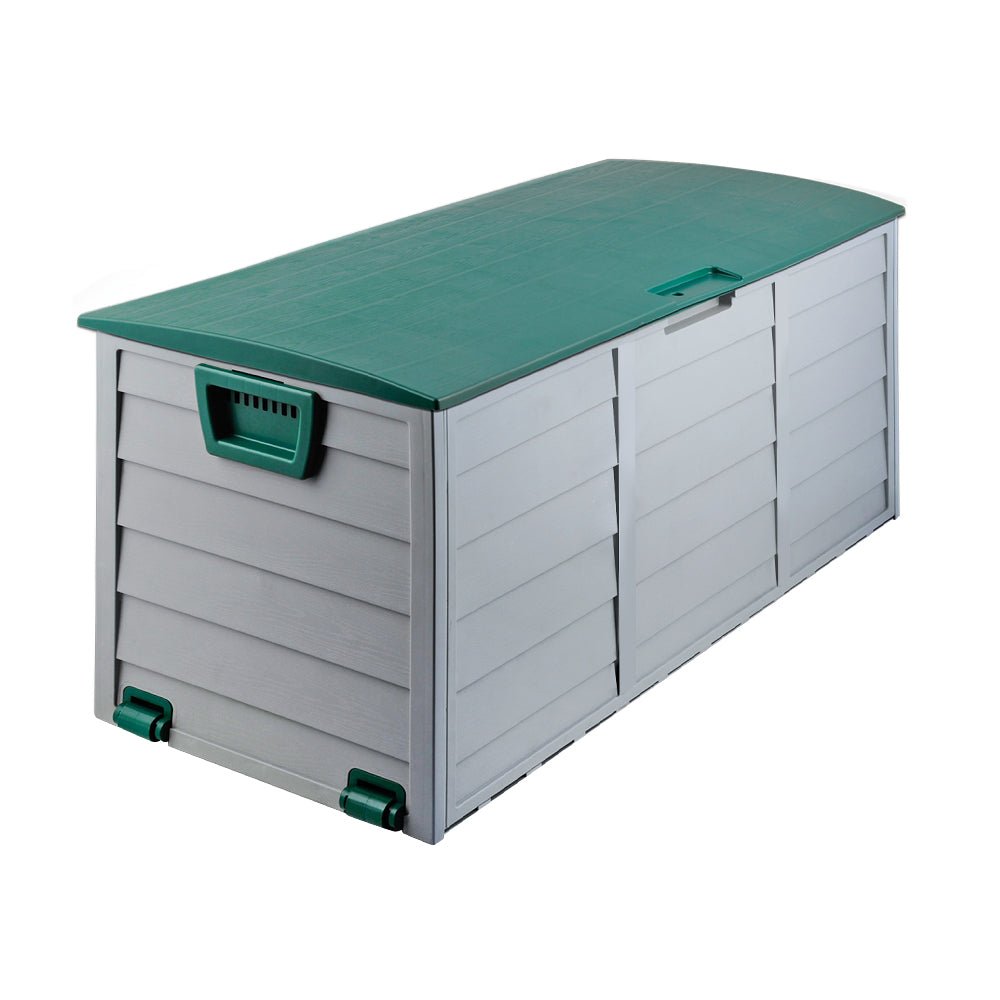 Outdoor Storage Box 290L Lockable Organiser Garden Deck Shed Tool Green - Direct On Sale