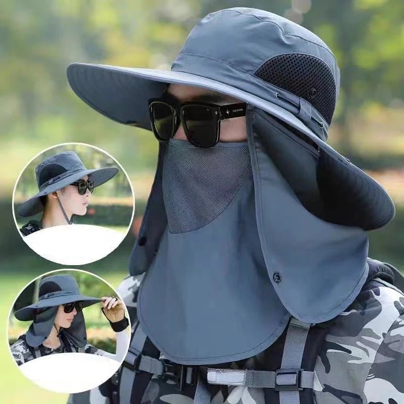 Outdoor Sun Protection Hat with Detachable Face and Neck Flap - UPF 50+ - Direct On Sale