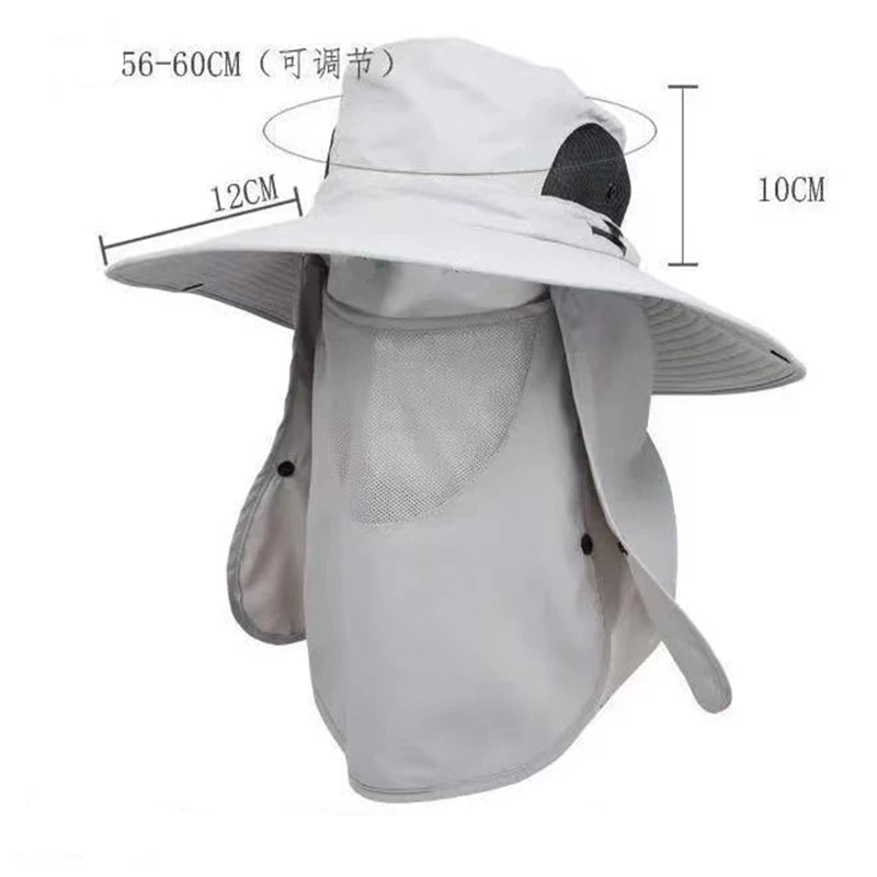 Outdoor Sun Protection Hat with Detachable Face and Neck Flap - UPF 50+ - Direct On Sale