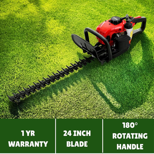 Petrol Hedge Trimmer 25.4cc Two - Stroke Engine with 24" Precision Blade - Direct On Sale