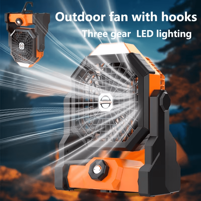 Portable Camping Fan with LED - Direct On Sale