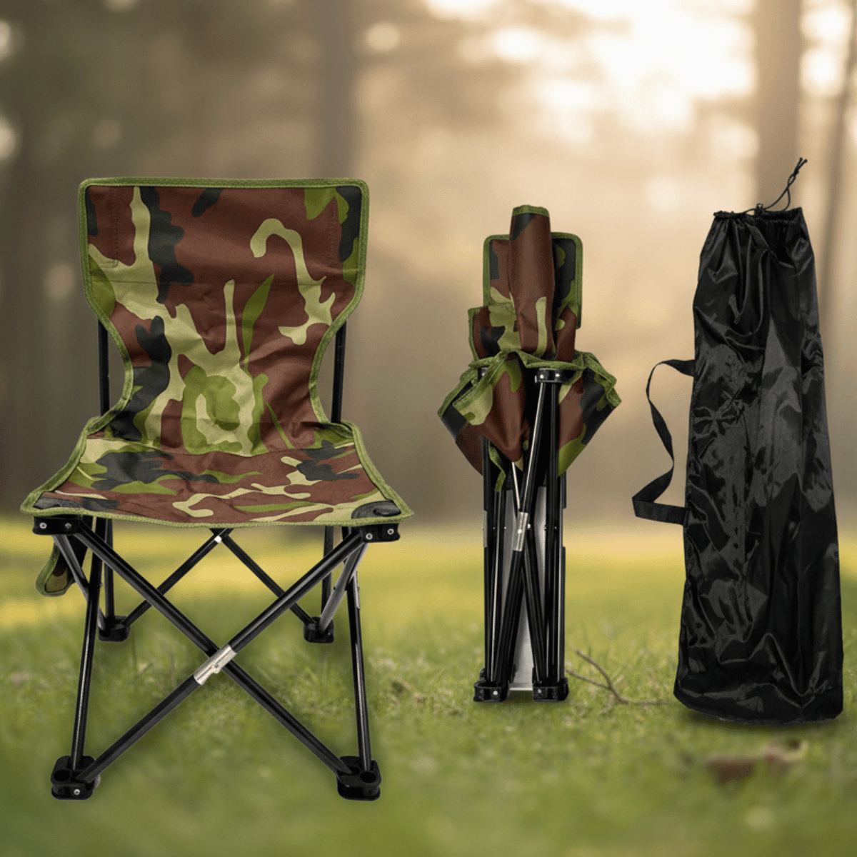 Portable Folding Stool Lightweight Camping Stool with Carry Bag - Direct On Sale