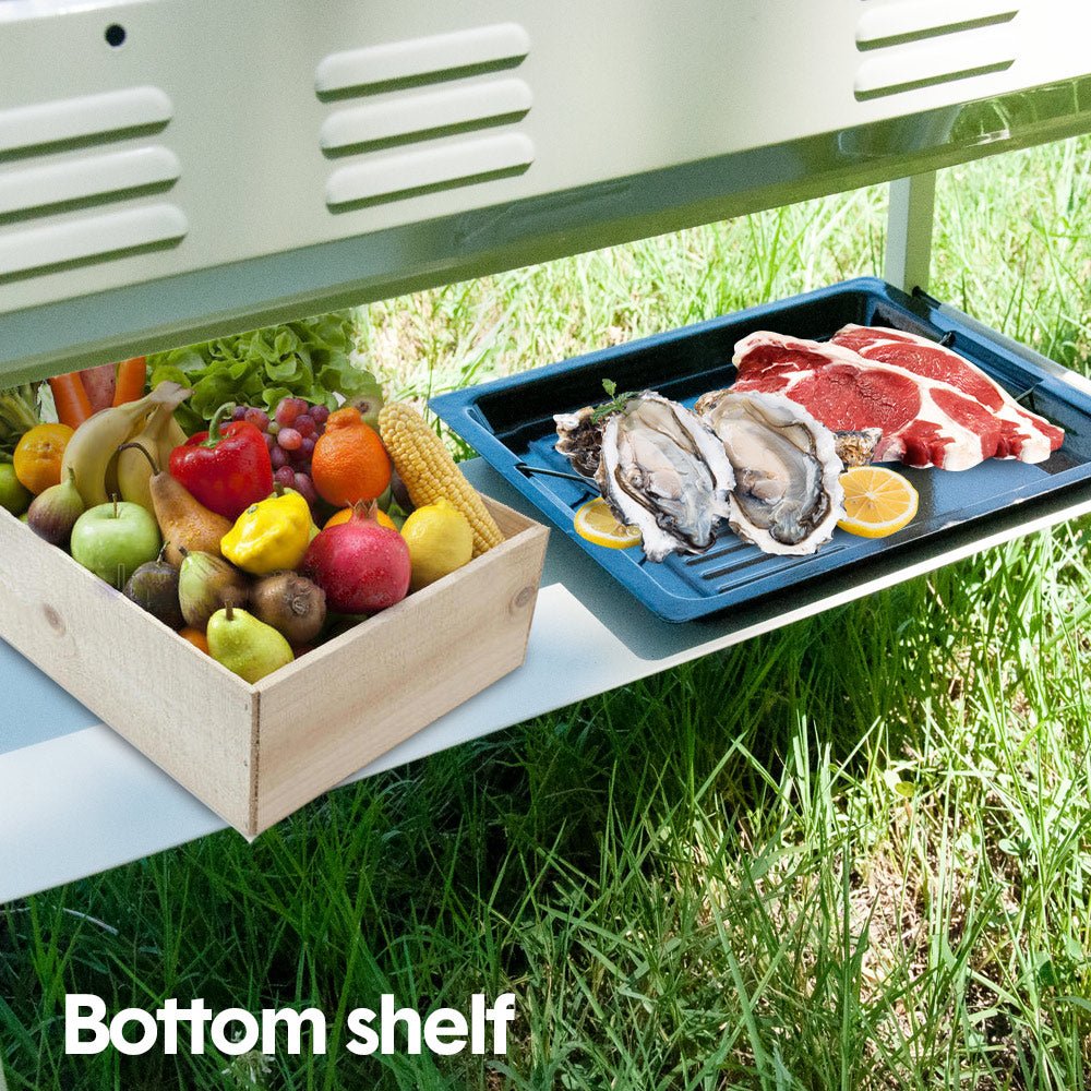 Portable Large Barbecue Charcoal Grill Stove Foldable Kebab Stainless Steel BBQ Grill With 2 Grill Nets 2 Enamel Baking Pans And Tong Outdoor Camping Patio - Direct On Sale