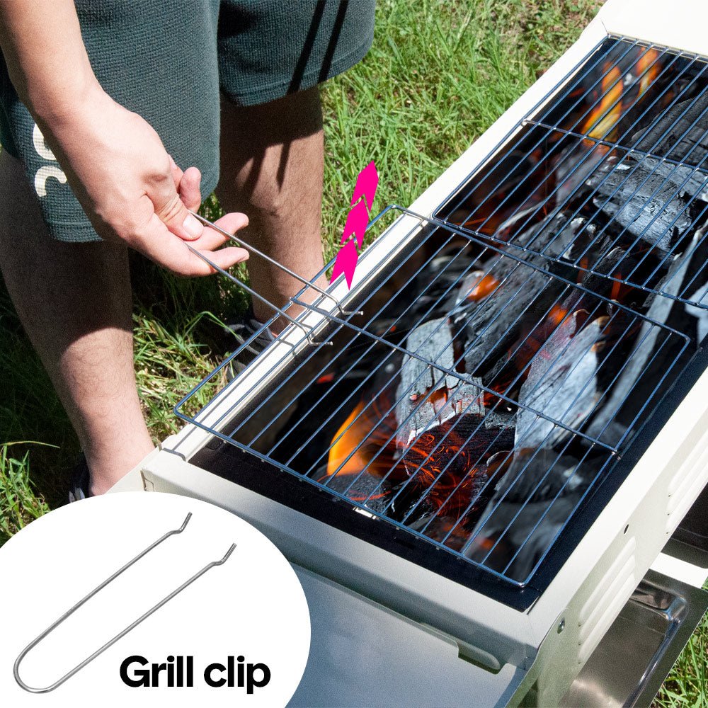 Portable Large Barbecue Charcoal Grill Stove Foldable Kebab Stainless Steel BBQ Grill With 2 Grill Nets 2 Enamel Baking Pans And Tong Outdoor Camping Patio - Direct On Sale
