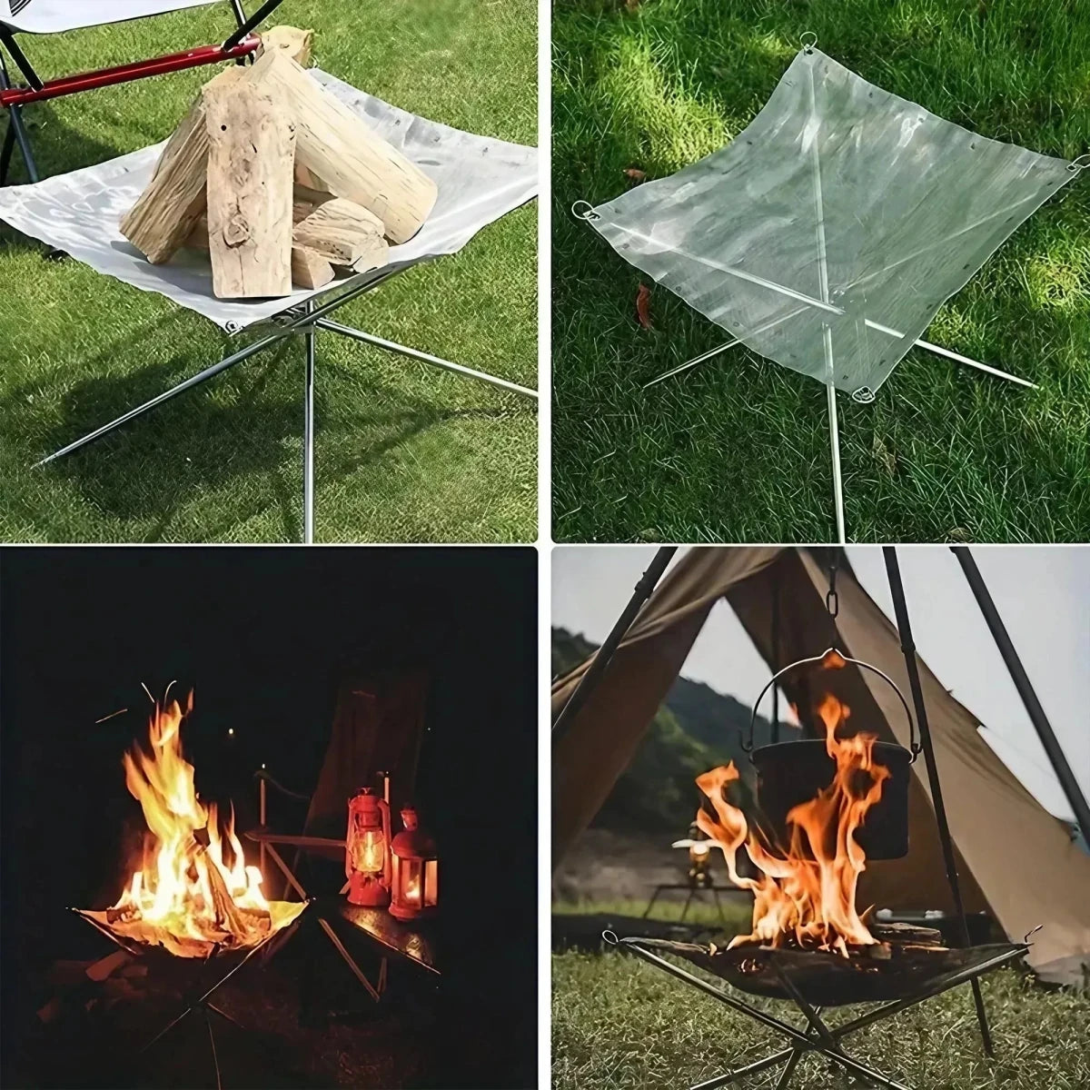 Portable Stainless Steel Firepit - Foldable Fireplace - Direct On Sale