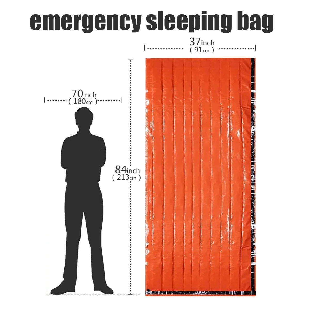 Portable Waterproof Emergency Survival Sleeping Bag - Mylar Thermal Sack for Outdoor Adventures - Direct On Sale