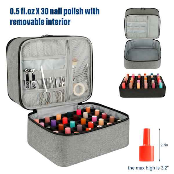 Professional Nail Polish Storage Bag with UV Lamp Compartment - Direct On Sale