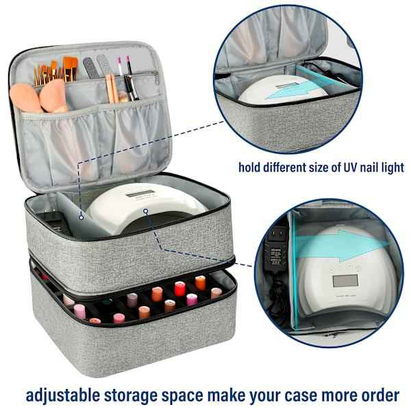 Professional Nail Polish Storage Bag with UV Lamp Compartment - Direct On Sale