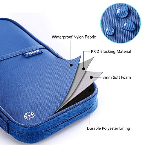 RFID Blocking Waterproof Travel Wallet with Large Capacity Family Passport Holder Document Organiser - Direct On Sale