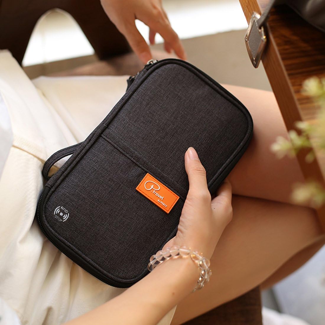 RFID Blocking Waterproof Travel Wallet with Large Capacity Family Passport Holder Document Organiser - Direct On Sale