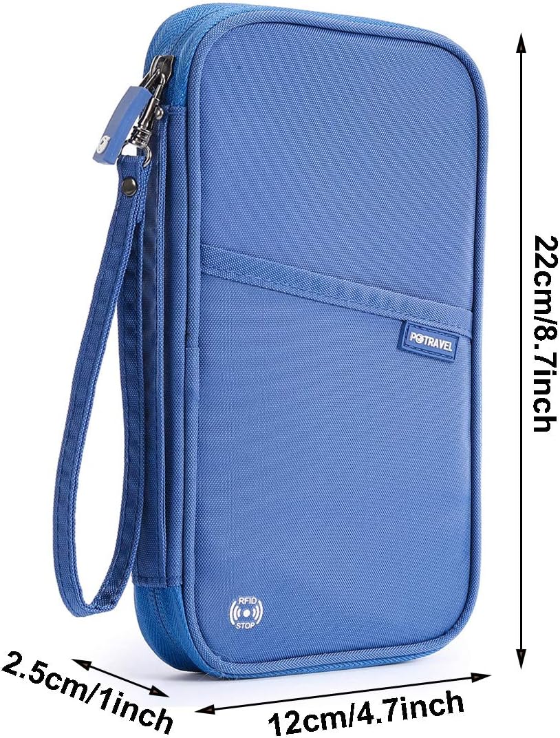 RFID Blocking Waterproof Travel Wallet with Large Capacity Family Passport Holder Document Organiser - Direct On Sale