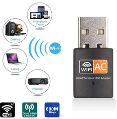 USB Dongle As WiFi Wireless Dongle 600mbps AC600 Lan Network Adapter 2.4GHz 5GHz
