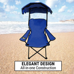 Canopy Chair Foldable W/Sun Shade Beach Camping Folding Outdoor Fishing