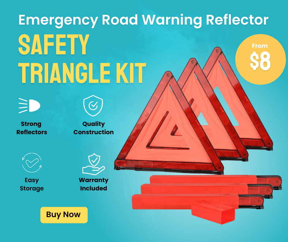 Safety Triangle Kit, Foldable Emergency Road Warning Reflector Roadside Reflective Warning Sign Emergency Car Kit - Direct On Sale