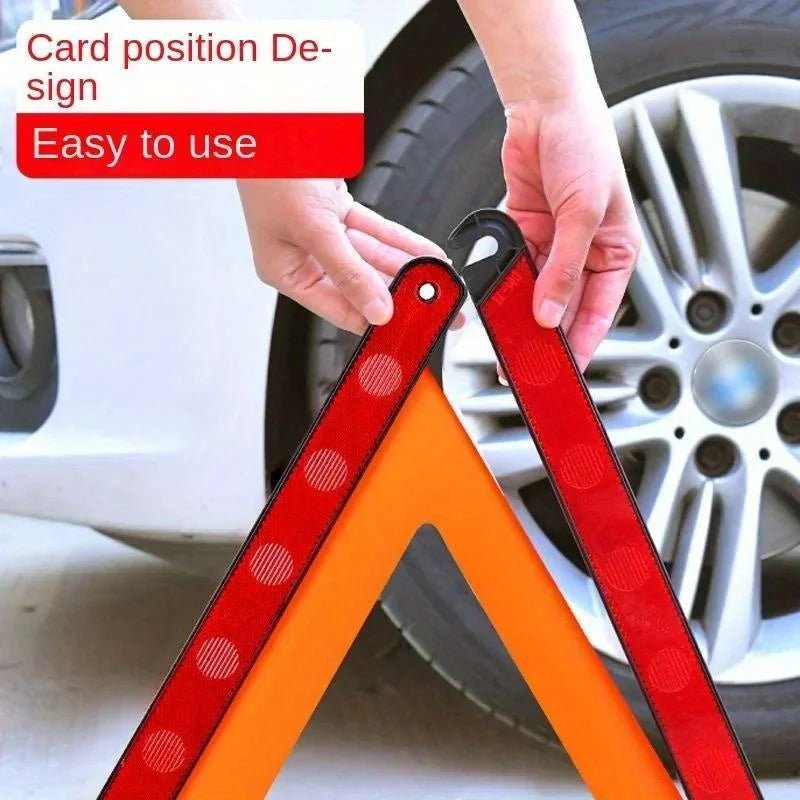 Safety Triangle Kit, Foldable Emergency Road Warning Reflector Roadside Reflective Warning Sign Emergency Car Kit - Direct On Sale