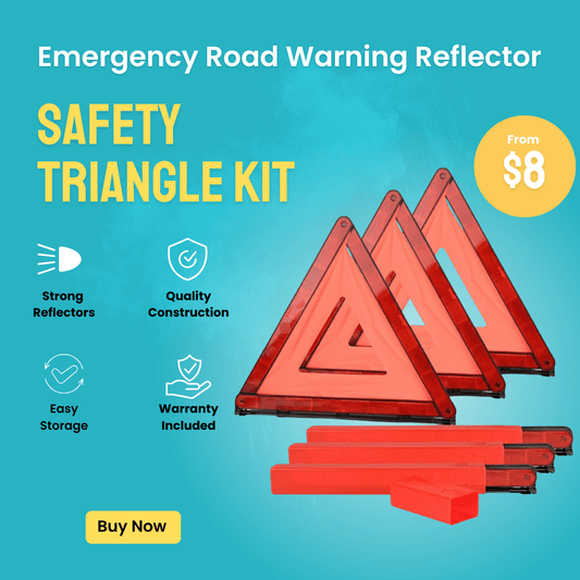 Safety Triangle Kit, Foldable Emergency Road Warning Reflector Roadside Reflective Warning Sign Emergency Car Kit - Direct On Sale
