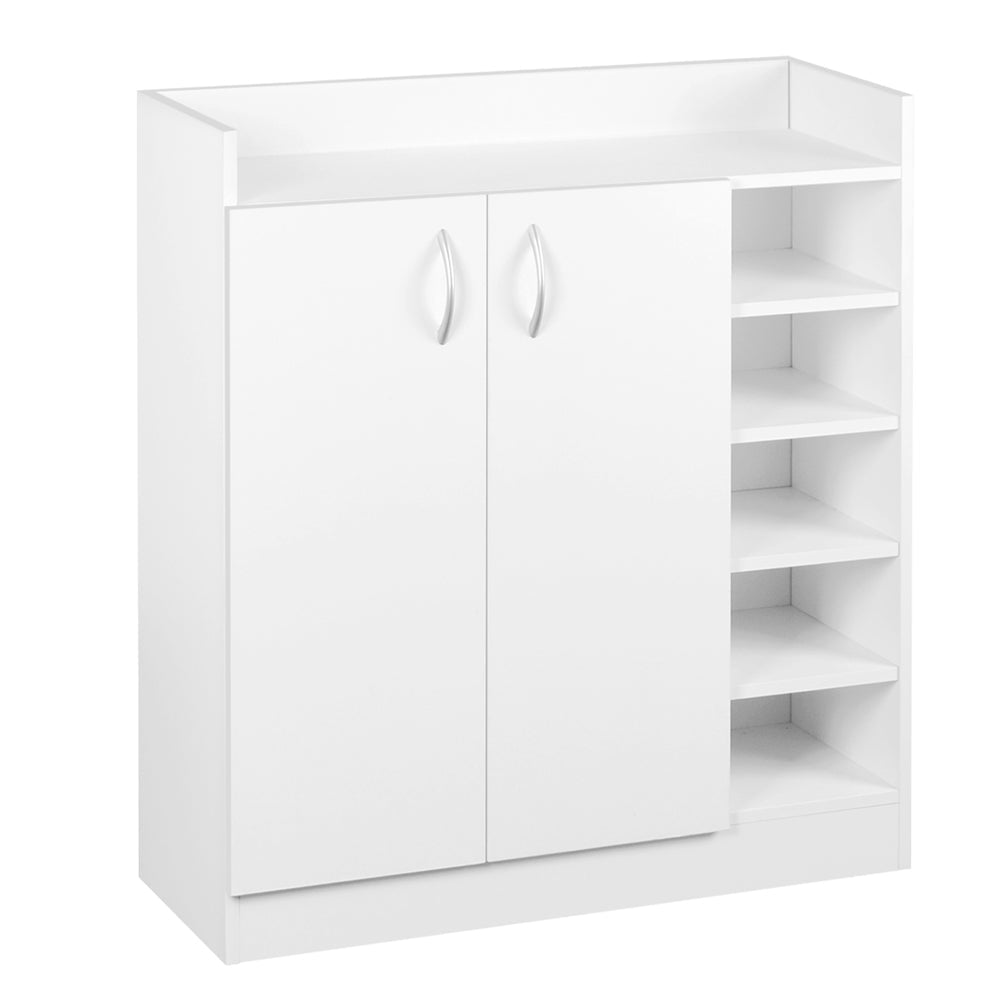 Shoe Rack Cabinet 21 Pairs Adjustable Shelves White Clair - Direct On Sale