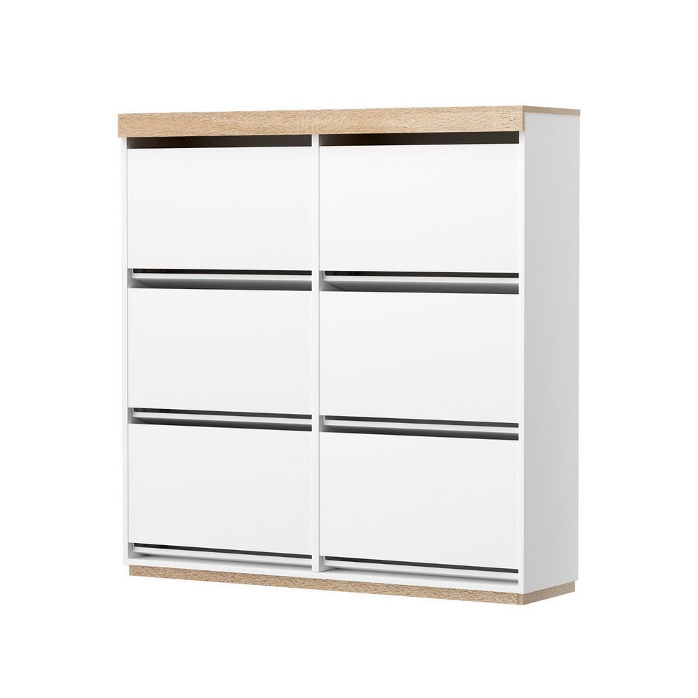 Shoe Rack Cabinet 3 - Tier 45 Pairs White - Direct On Sale