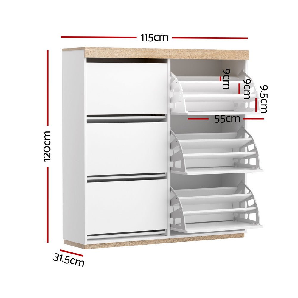 Shoe Rack Cabinet 3 - Tier 45 Pairs White - Direct On Sale